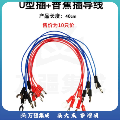 思齐（SiQi）香蕉插+U型鱼叉（10根） 中小学物理实验电学电路教具教学仪器