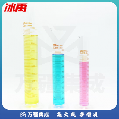 冰禹 BY-7005 加厚玻璃量筒 化学实验室玻璃刻度量筒 250+500+1000ml套装