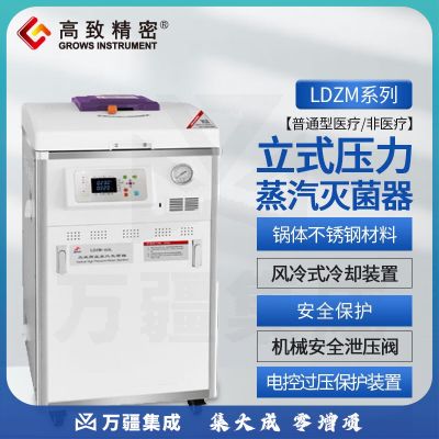 高致精密申安立式压力蒸汽灭菌器 40L 60L 80L不锈钢高压蒸汽高压灭菌锅 LDZM-40L（普通非医疗）
