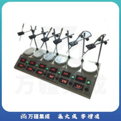 JISENPUER常州国宇仪器HJ-6AS 六联双数显恒温磁力搅拌器搅拌机100℃定制 HJ-6AS磁力搅拌器