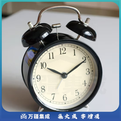 瑜品佳 复古闹钟学生专用起床神器智能2023新款儿童男孩女孩低音机械钟 复古闹钟【黑色】