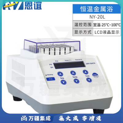 恩谊 迷你恒温金属浴实验室干式恒温器高温加热制冷振荡孵育干浴器 NY-20L制冷款