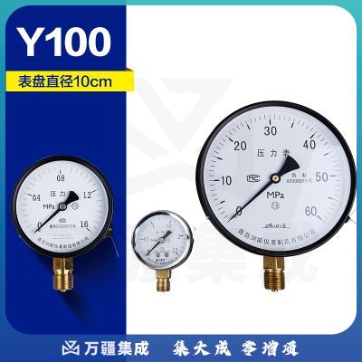 润能（RUNEG）0 -1.6液压油压力表2.5水压测试表地暖分水器压力表自来水压力表 表盘直径10厘米 0-1.6MPa