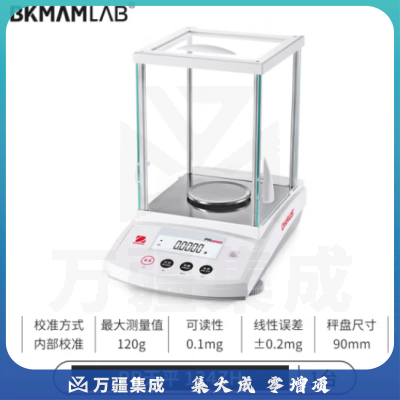 比克曼生物 电子分析天平万分之一内校外校天平秤实验室精密电子秤多功能 PR124ZH【内校】120g/0.1mg
