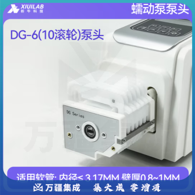 析牛科技 蠕动泵泵头实验室防腐蚀耐高温不锈钢泵头 DG-6(10滚轮)泵头