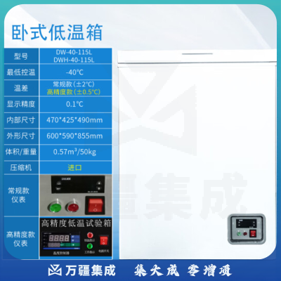 恩谊 低温试验箱环境老化测试箱实验室小型工业高低温箱冷冻柜 -40℃ 卧式115升