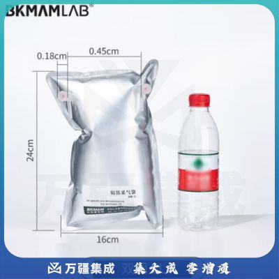 比克曼生物（BKMAM）铝箔采气袋气体采样袋收集袋单双阀PP阀门实验室气体收集装置 【双阀1L】16*24cm 1个