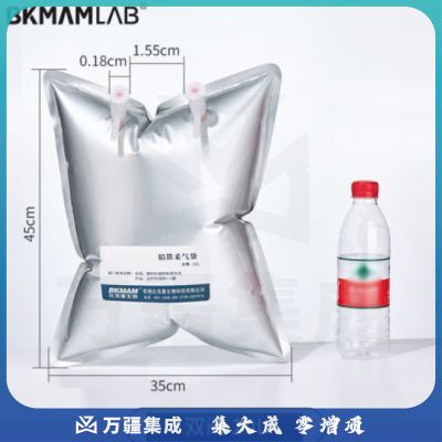 比克曼生物（BKMAM）铝箔采气袋气体采样袋收集袋单双阀PP阀门实验室气体收集装置 【双阀10L】35*45cm 1个