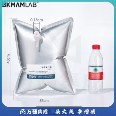 比克曼生物（BKMAM）铝箔采气袋气体采样袋收集袋单双阀PP阀门实验室气体收集装置 【单阀8L】35*40cm 1个