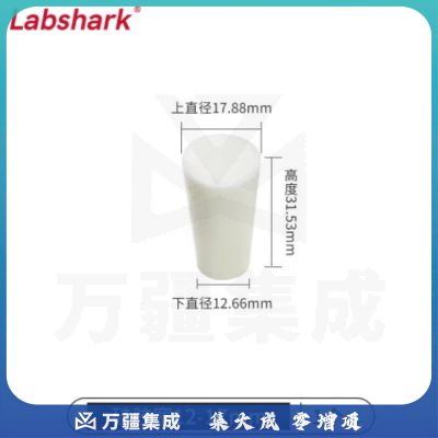 比克曼生物 LABSHARK 玻璃试管硅胶塞密封塞圆锥形带砂芯耐高温空心白色锥形瓶塞堵头堵孔 12-17mm(适配18mm试管) 10个