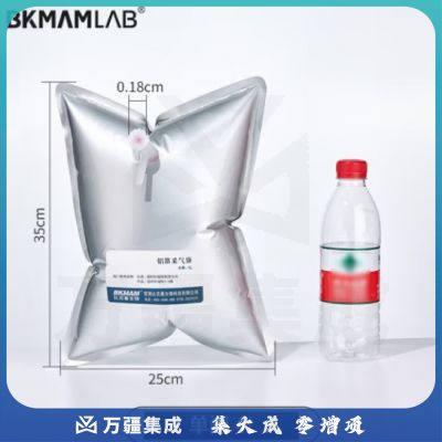比克曼生物（BKMAM）铝箔采气袋气体采样袋收集袋单双阀PP阀门实验室气体收集装置 【单阀4L】25*35cm 1个