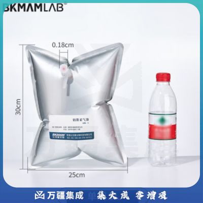 比克曼生物（BKMAM）铝箔采气袋气体采样袋收集袋单双阀PP阀门实验室气体收集装置 【单阀3L】24*30cm 1个