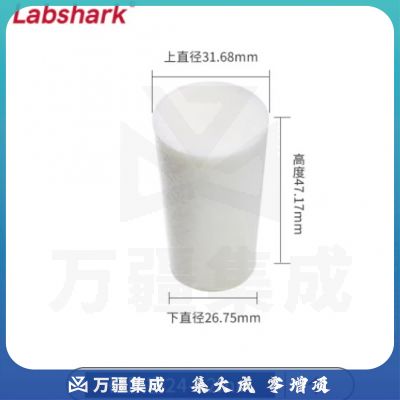 比克曼生物 LABSHARK 玻璃试管硅胶塞密封塞圆锥形带砂芯耐高温空心白色 24-32mm(适配30mm试管) 10个