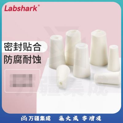 比克曼生物 LABSHARK 玻璃试管硅胶塞密封塞圆锥形带砂芯耐高温空心白色锥形瓶塞堵头堵孔 24~30mm带砂芯(适配30mm) 10个