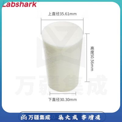 比克曼生物 LABSHARK 玻璃试管硅胶塞密封塞圆锥形带砂芯耐高温空心白色锥形瓶塞 30-35mm(适配32mm试管) 10个