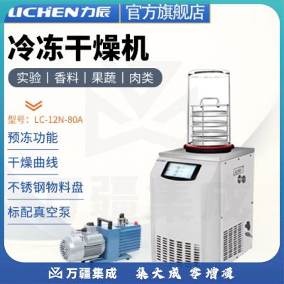 力辰科技 立式冷冻冻干机真空预冷空压机实验过滤冷冻式干燥-100℃机型 LC-12N-80A