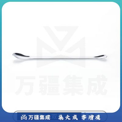 比克曼生物 LABSHARK 不锈钢药勺实验室微量药勺取样药粉勺单头双头塑料小药勺药铲【18cm厚款双头】1个