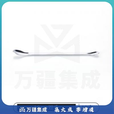 比克曼生物 LABSHARK 不锈钢药勺实验室微量药勺取样药粉勺单头双头塑料小药勺药铲【18cm厚款双头】10个 1捆