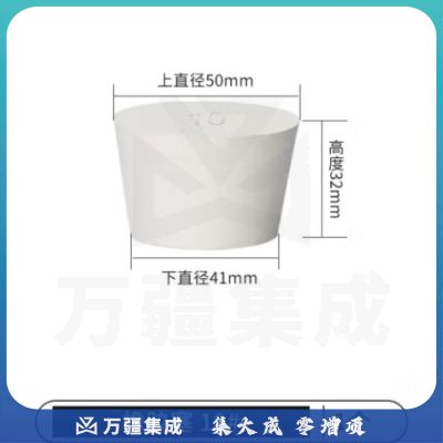 比克曼生物 LABSHARK 橡胶塞白胶塞圆锥形试管塞烧瓶塞密封塞白色实心橡皮塞子堵头堵孔 【10#】 10个