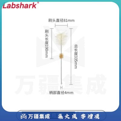 比克曼生物 LABSHARK 毛刷实验室清洁尼龙毛刷试管刷容量瓶刷锥形瓶刷烧杯刷天平刷【圆底烧瓶刷】250mL 1个（10个起订）