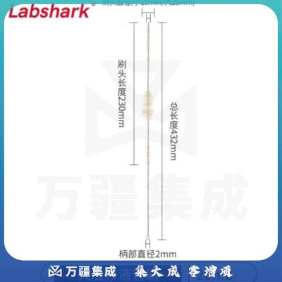 比克曼生物 LABSHARK 毛刷实验室清洁尼龙毛刷试管刷容量瓶刷锥形瓶刷烧杯刷天平刷【大肚移液管刷】20mL 1个（10个起订）