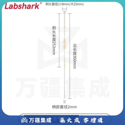 比克曼生物 LABSHARK 毛刷实验室清洁尼龙毛刷试管刷容量瓶刷锥形瓶刷烧杯刷天平刷【大肚移液管刷】2mL 1个（10个起订）