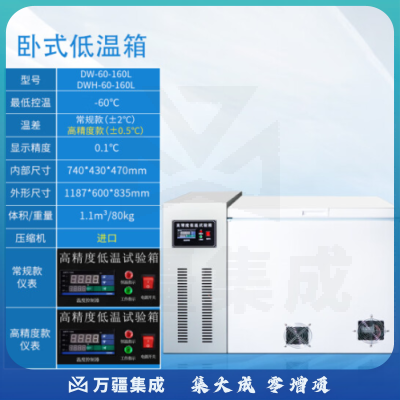 恩谊 低温试验箱环境老化测试箱实验室小型工业高低温箱冷冻柜 -60℃ 卧式160升