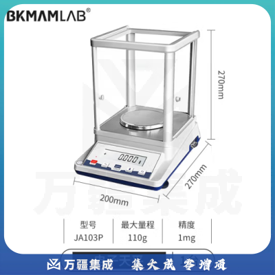比克曼生物 电子分析天平克称精密实验室高精度电子称 JA103P【110g】千分之一（外校）1mg 1台