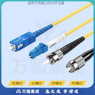 绿联电信级光纤跳线 SC-SC单模单芯光缆跳线 成品网络连接线 收发器尾纤 3米 70664
