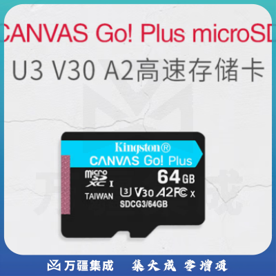金士顿（Kingston）64GB TF（MicroSD）存储卡 行车记录仪内存卡 手机内存卡 U3 V30 A2 4K 读速170MB/s SDCG3/64GB