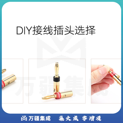 绿联30513（UGREEN）音频线音响喇叭线香蕉头 免焊接音箱插头 镀金接线端子功放插头 4个装 30513