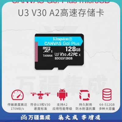 金士顿（Kingston）128GB TF（MicroSD）存储卡 行车记录仪内存卡 手机内存卡 U3 V30 A2 4K 读速170MB/s SDCG3/128GB