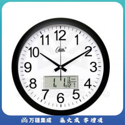 康巴丝（Compas）挂钟 15英寸静音现代石英钟日历时钟创意挂表3128Y