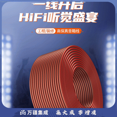 绿联 音箱线喇叭线 音频线工程级专业连接功放音频信号输出免焊接香蕉插头通用双线缆音响线200芯100米 80159