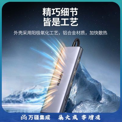 绿联Type-C扩展坞USB-C转HDMI雷电4拓展坞60Hz投屏网线转接头HUB读卡器通用苹果15华为小米笔记本ipad