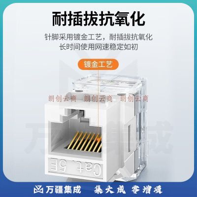 绿联 超五类/六类网络模块 RJ45免打水晶头母座电脑网线面板连接头 六类免打网络模块-1个装 80449