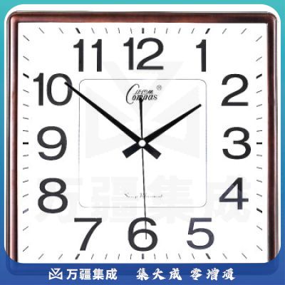 康巴丝（Compas） 挂钟 走时客厅钟表挂墙 简约创意时钟时尚石英钟 现代办公室挂表 3112橡木 33cm*32cm