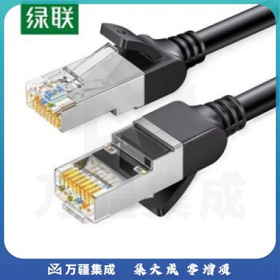 绿联 UGREEN NW101 六类网线 全铜八芯双绞千兆高速网络跳线 家装监控成品网络宽带连接线 10米 圆线