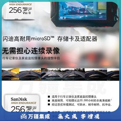 闪迪（SanDisk）256GB TF（MicroSD）存储卡 行车记录仪&安防监控专用内存卡 高度耐用 家庭监控 读速100MB/S