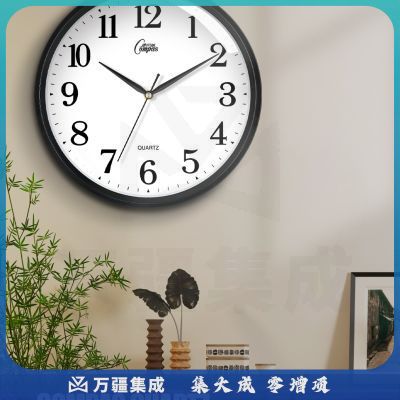 康巴丝（Compas）挂钟时尚卧室客厅办公静音时钟挂表简约创意石英钟表 黑白色C2246直径28cm