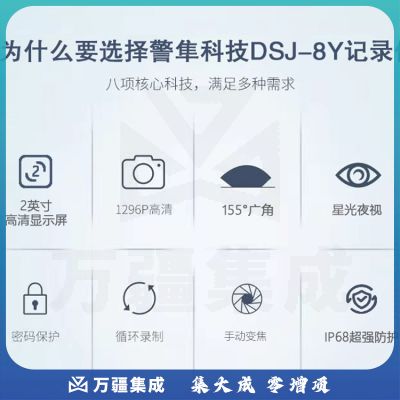 警隼科技 DSJ-8Y 记录仪达人现场记录仪星光夜视 便携摩托行车摄像机 512G