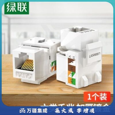 绿联（UGREEN）80178 六类千兆网络模块 CAT6网络信息面板 RJ45电脑网线插座连接头直通头 单个装