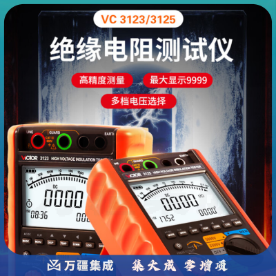 胜利仪器（VICTOR）数字绝缘电阻测试仪 兆欧表 高精度250V至2500V VC3123