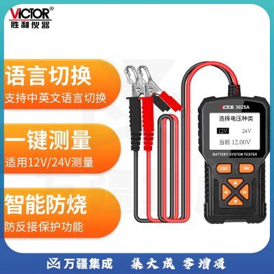 胜利仪器（VICTOR）智能蓄电池检测仪 汽车维修 负荷测量 智能防烧 VC3025A