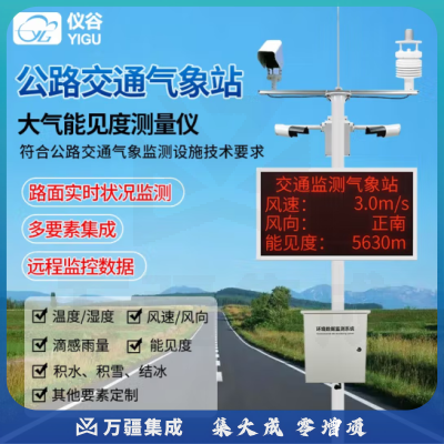 仪谷（YIGU）公路/高速气象站隧道机场路面状况能见度气象观测仪器交通气象站 4参雨量能见度（带LED屏）