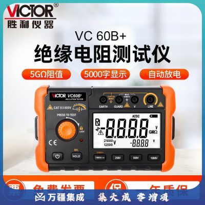 胜利仪器（VICTOR）数字兆欧表 绝缘电阻测试仪500V/1000V/2500V电子摇表绝缘电阻表 VC60B 绝缘（5000MΩ 1000V ）