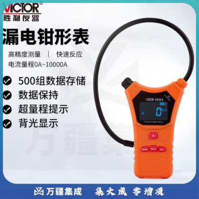 胜利仪器（VICTOR）柔性电流表 钳形数字万用表 泄漏电流钳形表 大电流表 VC690A