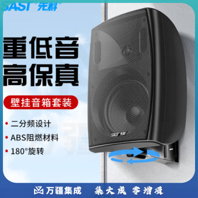 先科P80 壁挂式音响音箱喇叭 8英寸 80W