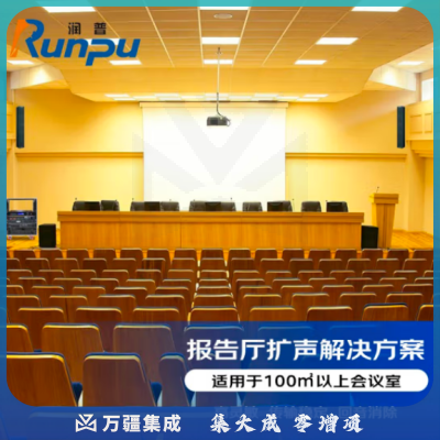 润普Runpu报告厅音频扩声会议解决方案（麦克风+音响+调音台+音频处理器+数字移频器时序电源）RP-JDYP780 适用100㎡以上