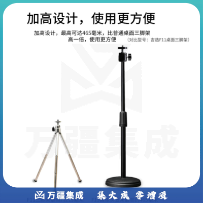 吉选 F13电脑摄像头支架桌面支架1/4标准6MM通用螺丝 多角度旋转云台任意调节横竖屏视频手机支架